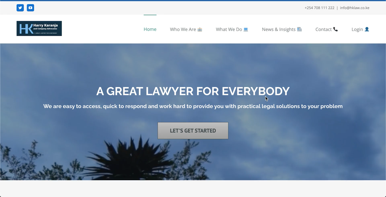 old homepage of hklaw