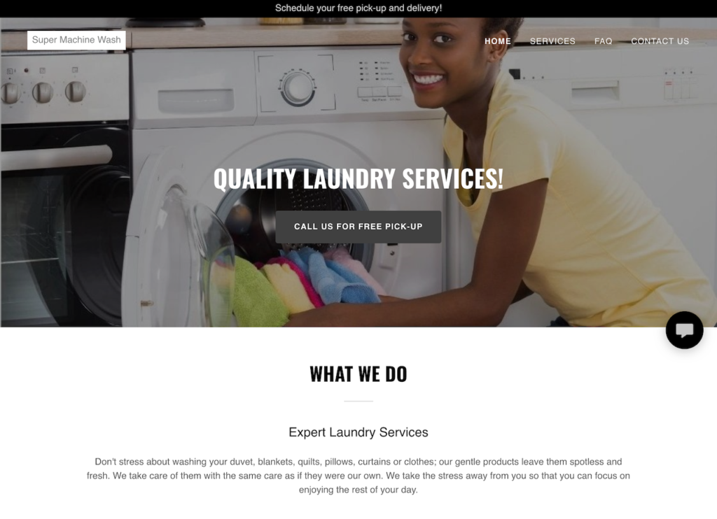 Old supermachine wash homepage