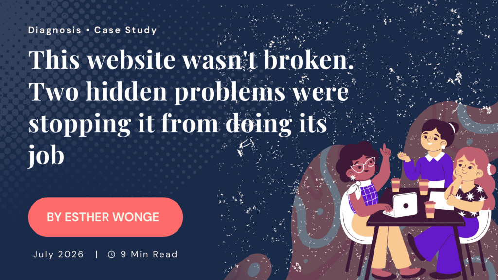 website banner with title and illustration of people meeting