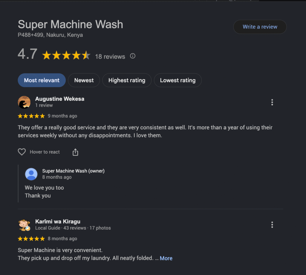 Google review for supermachine 