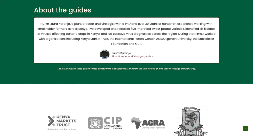 Screenshot of about section for Laura's homepage